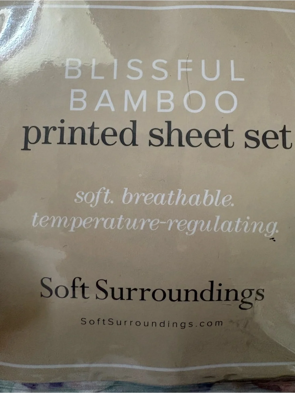 New Queen set: Soft Surroundings blissful bamboo printed watercolor print.
